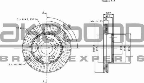 Akebono BN-1166 - Brake Disc autospares.lv