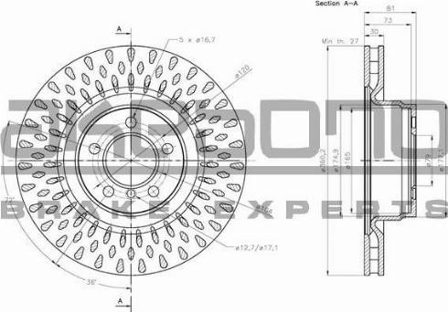 Akebono BN-1162 - Brake Disc autospares.lv