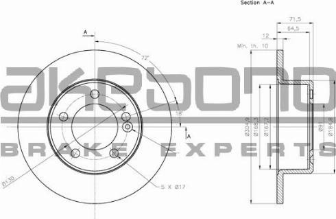 Akebono BN-1108E - Brake Disc autospares.lv