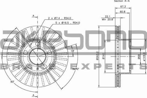 Akebono BN-1102E - Brake Disc autospares.lv