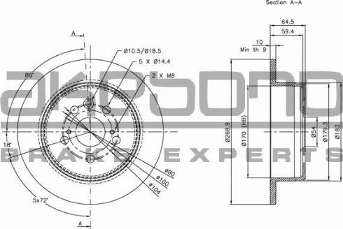 Akebono BN-1189 - Brake Disc autospares.lv