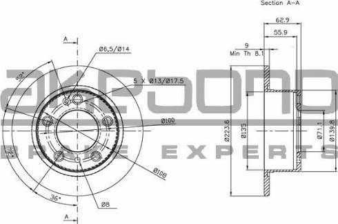 Akebono BN-1131E - Brake Disc autospares.lv