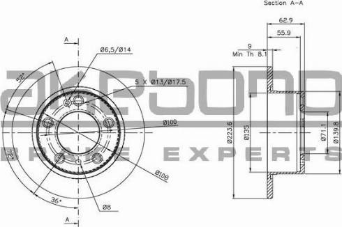 Akebono BN-1131 - Brake Disc autospares.lv