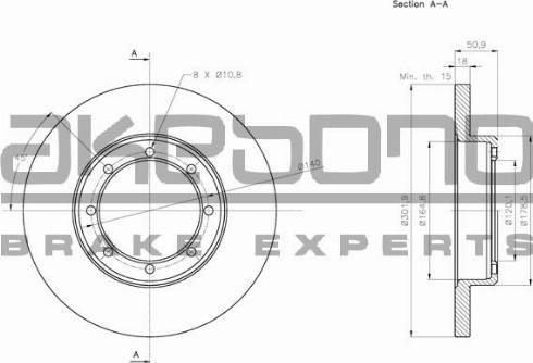 Akebono BN-1138E - Brake Disc autospares.lv