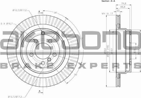 Akebono BN-1133E - Brake Disc autospares.lv