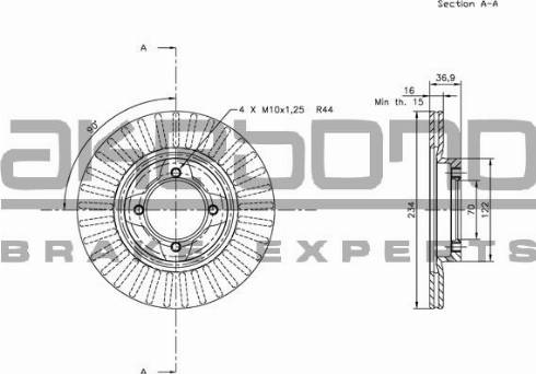 Akebono BN-1129 - Brake Disc autospares.lv