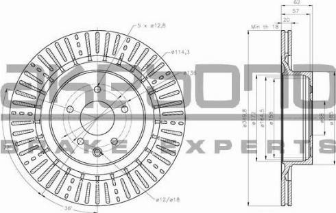 Akebono BN-1123 - Brake Disc autospares.lv