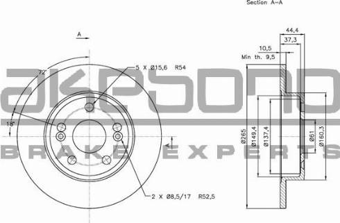 Akebono BN-1171 - Brake Disc autospares.lv