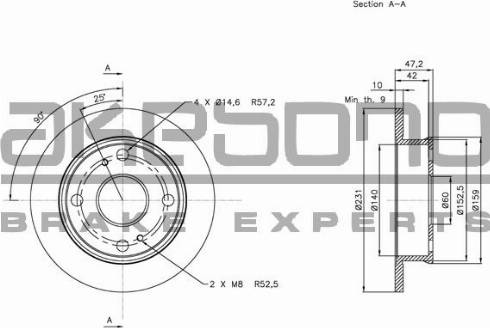 Akebono BN-1346E - Brake Disc autospares.lv