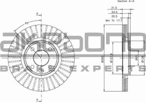 Akebono BN-1340E - Brake Disc autospares.lv