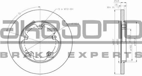 Akebono BN-1355E - Brake Disc autospares.lv