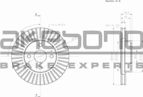 Akebono BN-1357E - Brake Disc autospares.lv