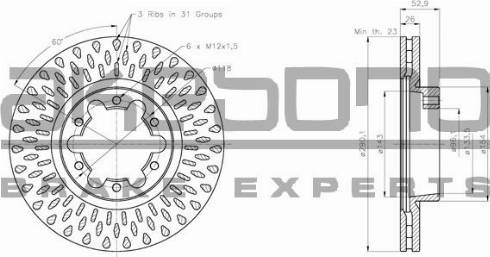 Akebono BN-1363E - Brake Disc autospares.lv