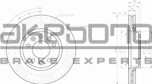 Akebono BN-1367E - Brake Disc autospares.lv