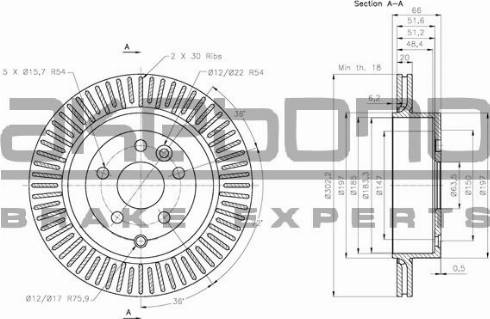 Akebono BN-1314E - Brake Disc autospares.lv