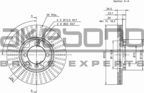 Akebono BN-1310 - Brake Disc autospares.lv