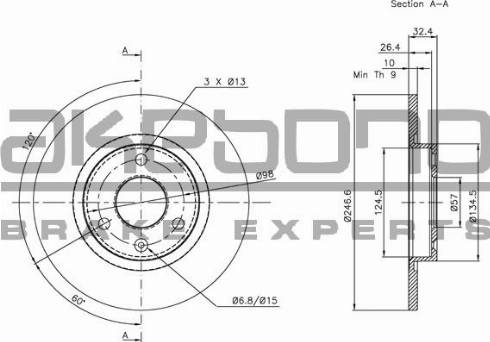 Akebono BN-1318E - Brake Disc autospares.lv