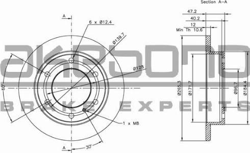 Akebono BN-1338 - Brake Disc autospares.lv