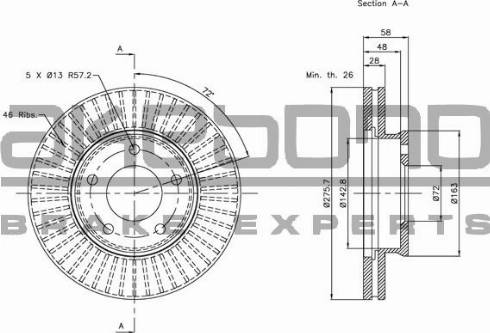 Akebono BN-1333E - Brake Disc autospares.lv