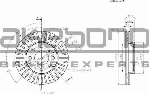 Akebono BN-1370 - Brake Disc autospares.lv