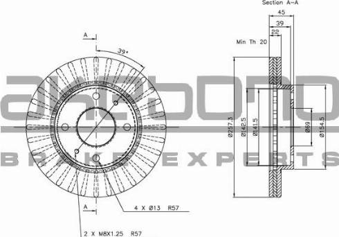 Akebono BN-1291 - Brake Disc autospares.lv