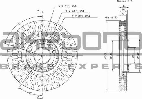 Akebono BN-1245E - Brake Disc autospares.lv