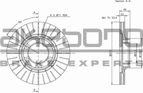 Akebono BN-1242E - Brake Disc autospares.lv