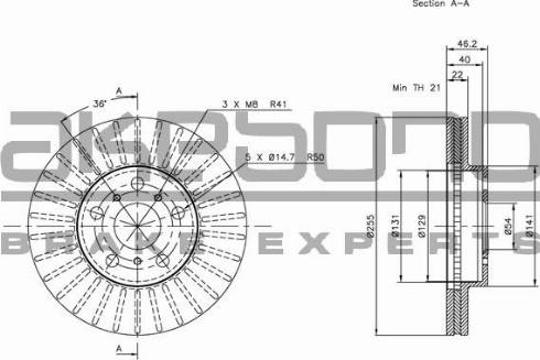 Akebono BN-1256E - Brake Disc autospares.lv