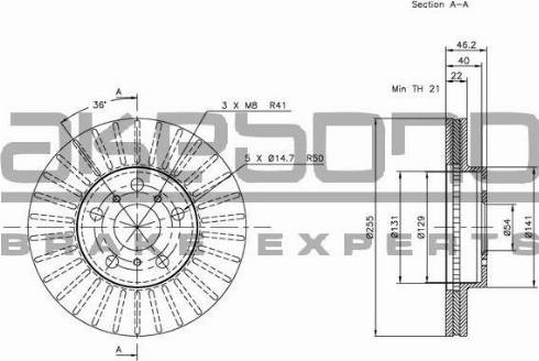 Akebono BN-1256 - Brake Disc autospares.lv