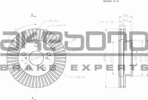 Akebono BN-1251 - Brake Disc autospares.lv