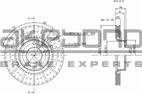 Akebono BN-1252E - Brake Disc autospares.lv