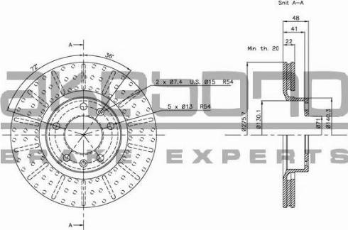 Akebono BN-1252 - Brake Disc autospares.lv