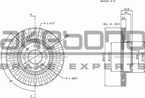 Akebono BN-1269E - Brake Disc autospares.lv