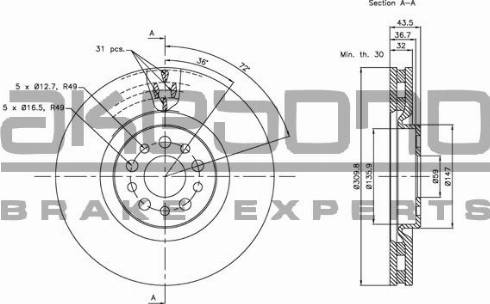 Akebono BN-1264E - Brake Disc autospares.lv