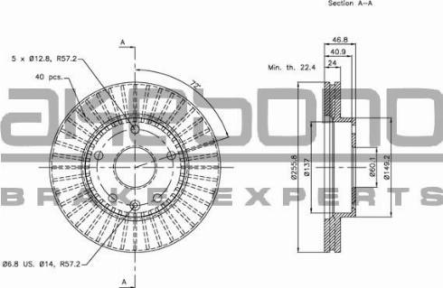 Akebono BN-1266E - Brake Disc autospares.lv