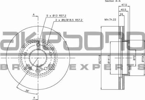 Akebono BN-1268E - Brake Disc autospares.lv