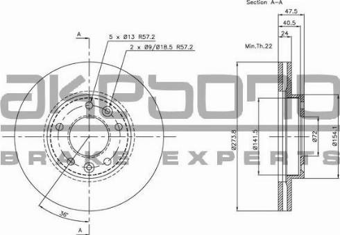 Akebono BN-1268 - Brake Disc autospares.lv