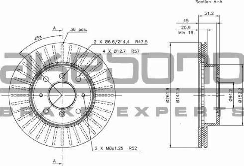 Akebono BN-1267 - Brake Disc autospares.lv