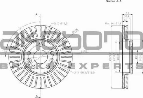 Akebono BN-1200 - Brake Disc autospares.lv