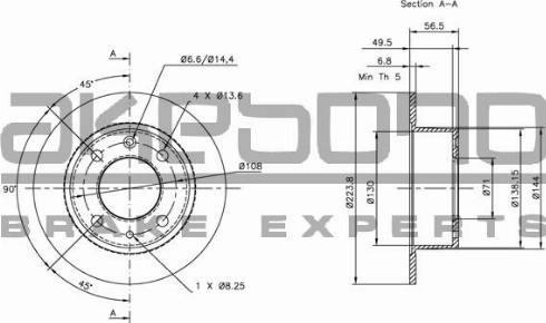 Akebono BN-1201E - Brake Disc autospares.lv