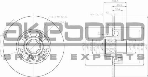 Akebono BN-1208E - Brake Disc autospares.lv