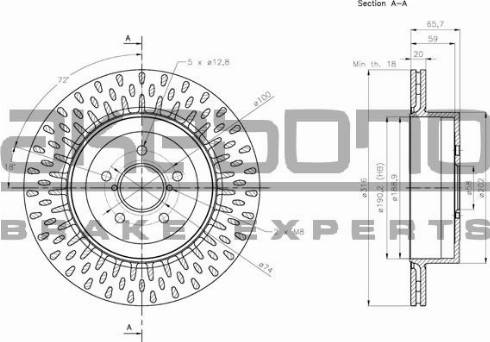 Akebono BN-1289E - Brake Disc autospares.lv