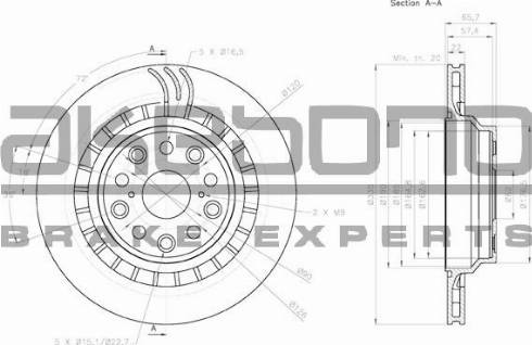 Akebono BN-1286E - Brake Disc autospares.lv