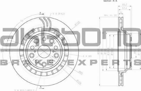 Akebono BN-1286 - Brake Disc autospares.lv