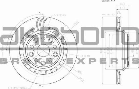 Akebono BN-1287E - Brake Disc autospares.lv