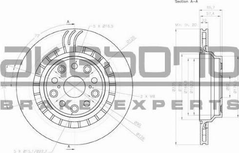 Akebono BN-1287 - Brake Disc autospares.lv