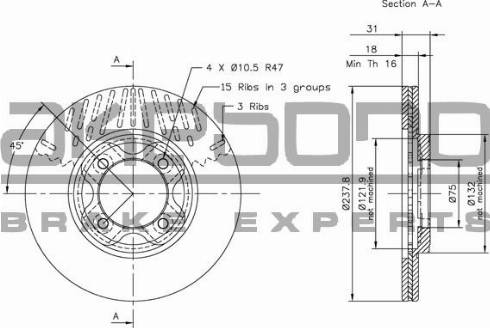 Akebono BN-1234E - Brake Disc autospares.lv