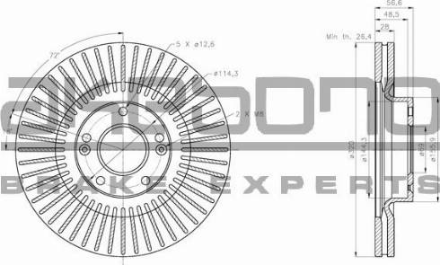 Akebono BN-1235 - Brake Disc autospares.lv