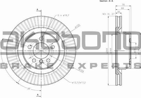 Akebono BN-1238E - Brake Disc autospares.lv