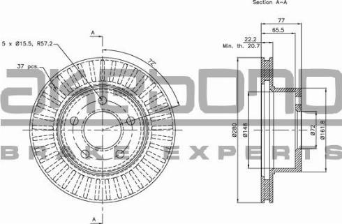 Akebono BN-1224 - Brake Disc autospares.lv